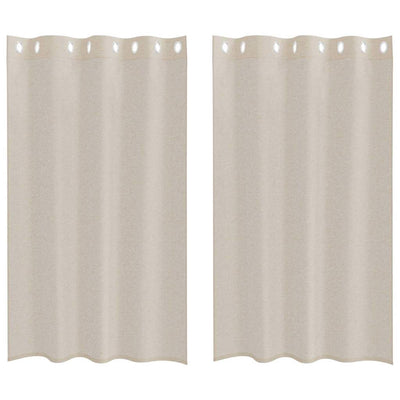 Vidaxl Voile-Vorhang mit Vorhängen 2 Stück Sand 175 x 140 cm Polyester