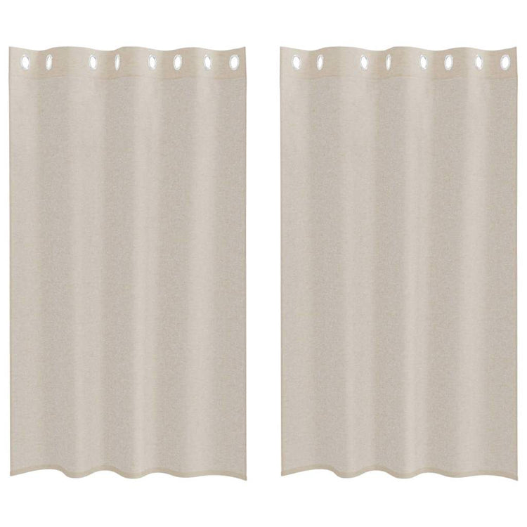Vidaxl Voile-Vorhang mit Vorhängen 2 Stück Sand 175 x 140 cm Polyester