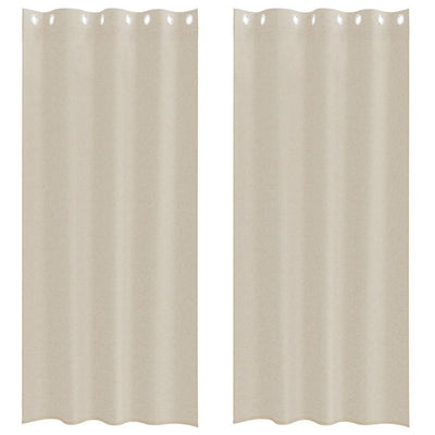 Vidaxl Voile-Vorhang mit Vorhängen 2 Stück Sand 245 x 140 cm Polyester