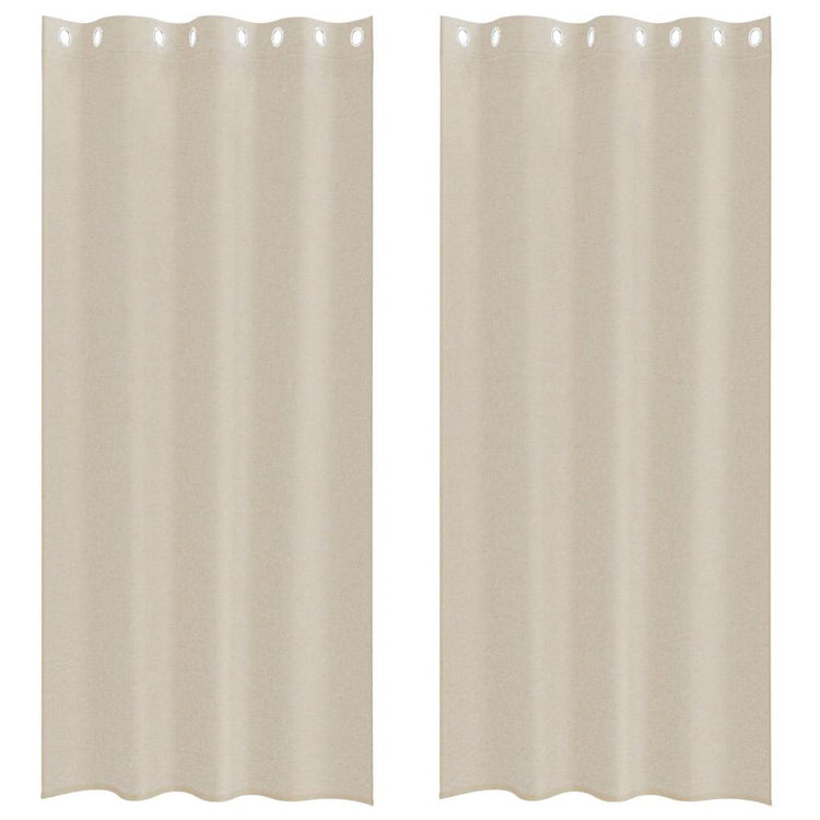 Vidaxl Voile-Vorhang mit Vorhängen 2 Stück Sand 245 x 140 cm Polyester