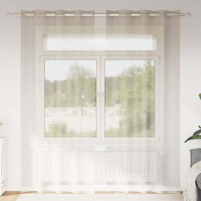 Vidaxl Voile-Vorhang mit Vorhängen 2 Stück Sand 260 x 140 cm Polyester