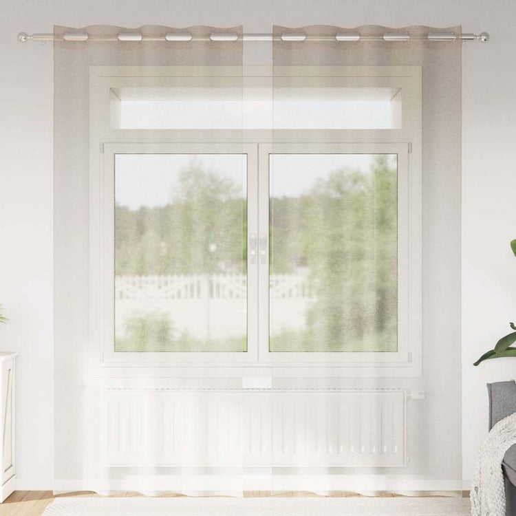 Vidaxl Voile-Vorhang mit Vorhängen 2 Stück Sand 260 x 140 cm Polyester