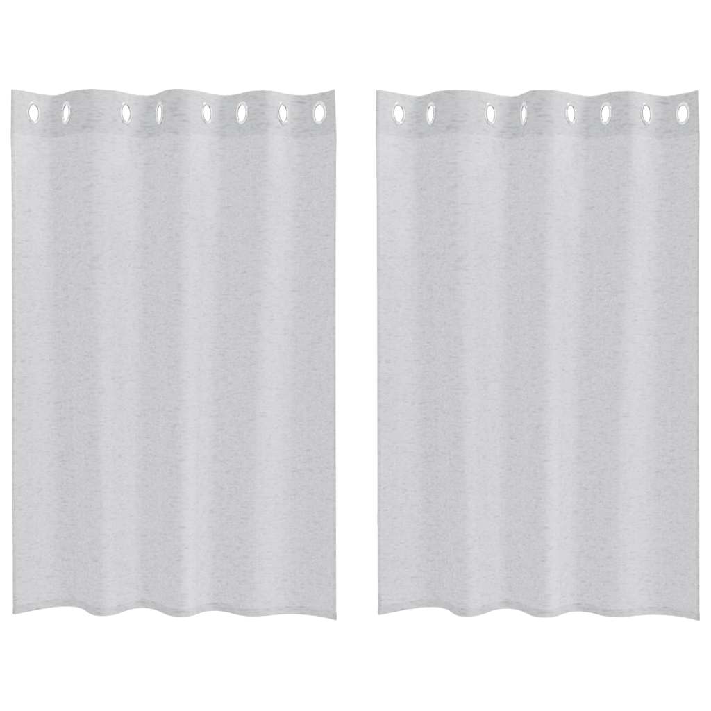 Vidaxx Voile-Vorhang 2 Stück hellgrau 140 x 140 cm Polyester