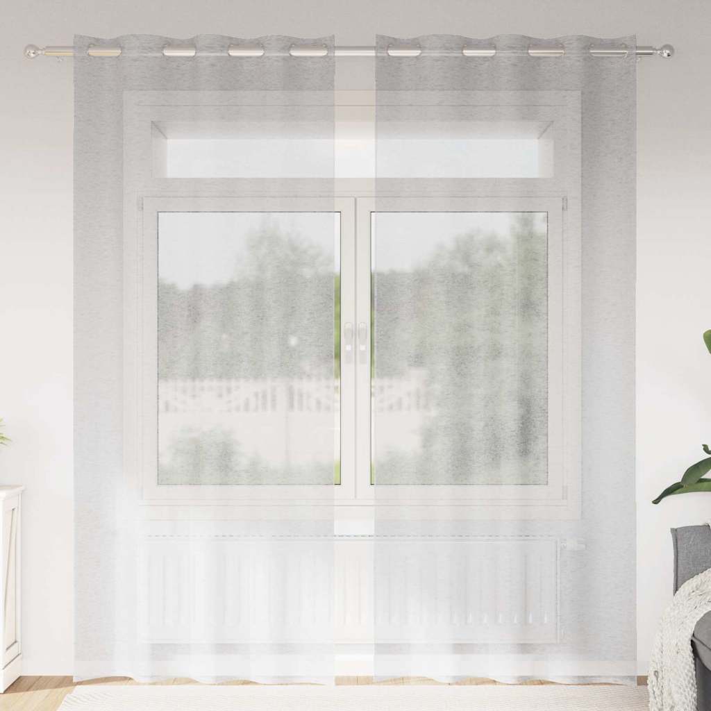 Vidaxx Voile-Vorhang 2 Stück hellgrau 225 x 140 cm Polyester
