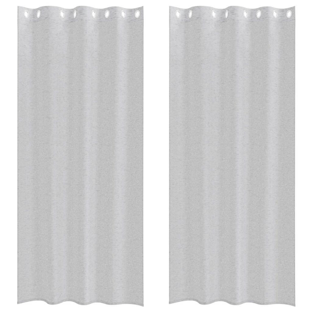 Vidaxx Voile-Vorhang 2 Stück hellgrau 225 x 140 cm Polyester