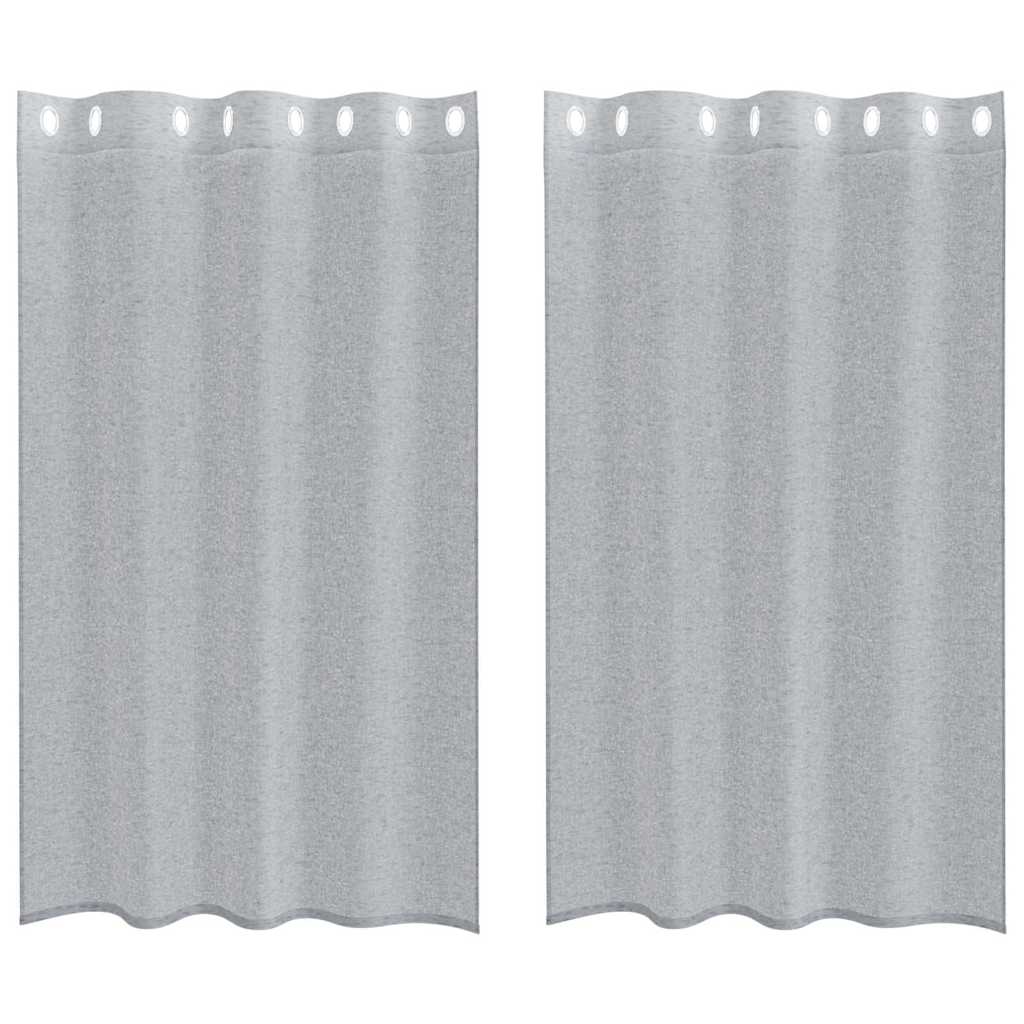 Vidaxx Voile-Vorhang 2 Stück dunkelgrau 175 x 140 cm Polyester
