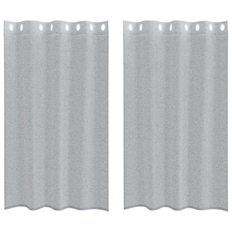 Vidaxx Voile-Vorhang 2 Stück dunkelgrau 175 x 140 cm Polyester