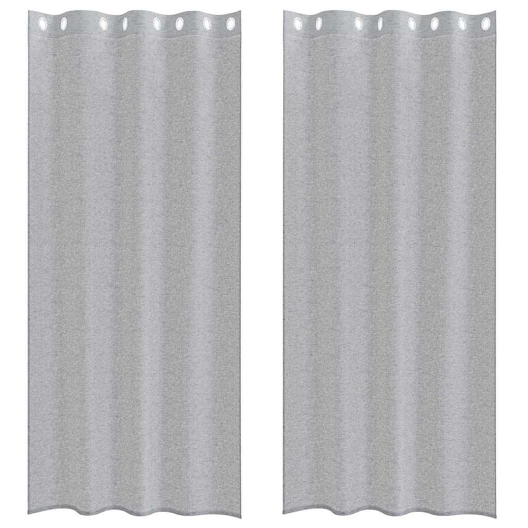 Vidaxx Voile-Vorhang 2 Stück dunkelgrau 225 x 140 cm Polyester