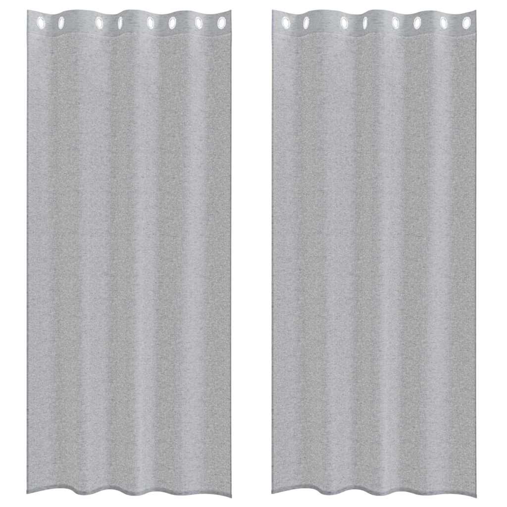 Vidaxx Voile-Vorhang 2 Stück dunkelgrau 260 x 140 cm Polyester