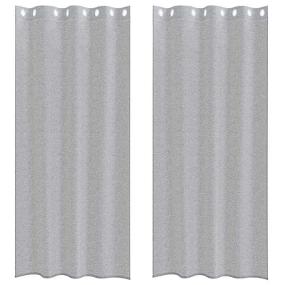 Vidaxx Voile-Vorhang 2 Stück dunkelgrau 260 x 140 cm Polyester