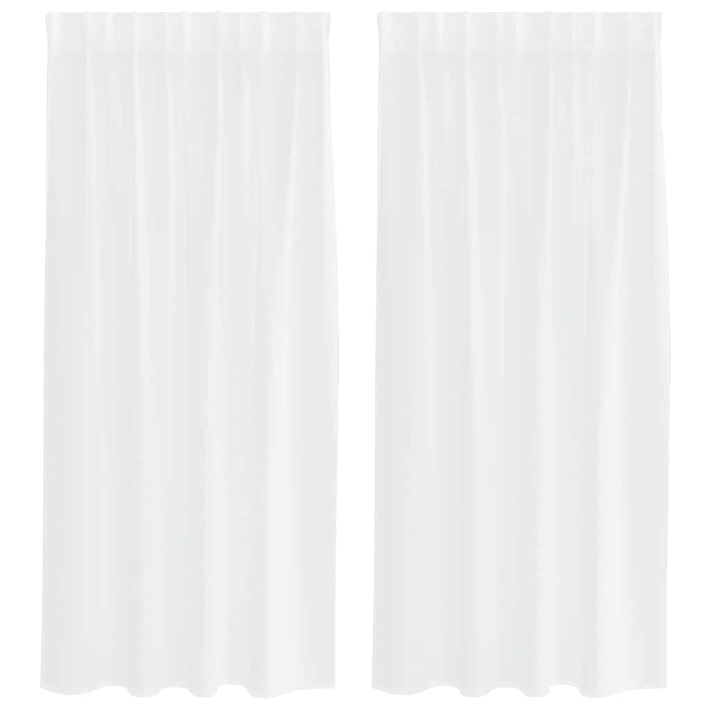 Vidaxl Voile-Vorhang mit Vorhängen, 2 Stück, weiß, 175 x 140 cm, Polyester