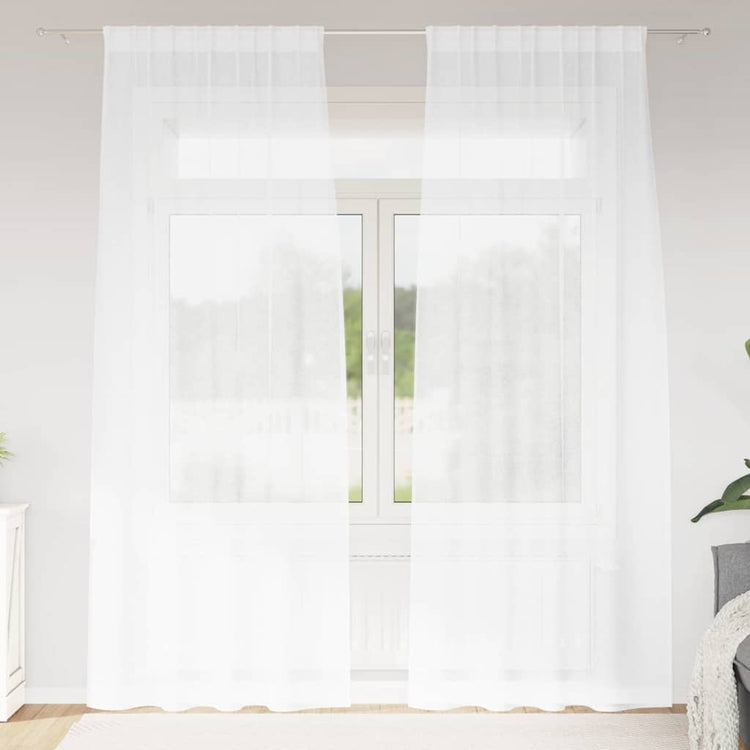 Vidaxx Voile-Vorhang mit Gardinen 2 Stück weiß 225 x 140 cm Polyester