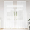 Vidaxl Voile-Vorhang mit Vorhängen, 2 Stück, weiß, 245 x 140 cm, Polyester