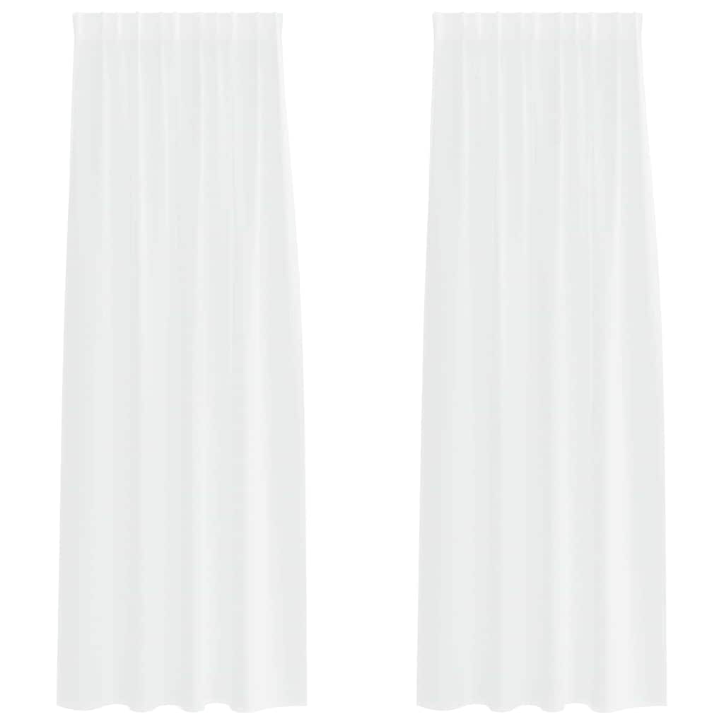 Vidaxl Voile-Vorhang mit Vorhängen, 2 Stück, weiß, 245 x 140 cm, Polyester