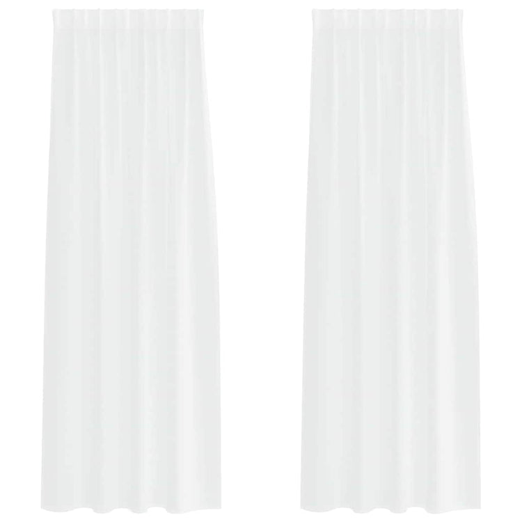 Vidaxx Voile-Vorhang mit Gardinen 2 Stück weiß 260 x 140 cm Polyester