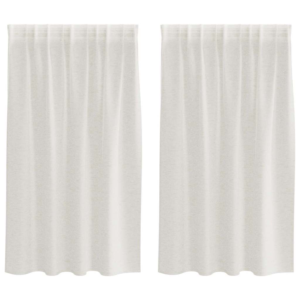 Vidaxl Voile-Vorhang mit Vorhängen, 2 Stück, Creme, 140 x 140 cm, Polyester