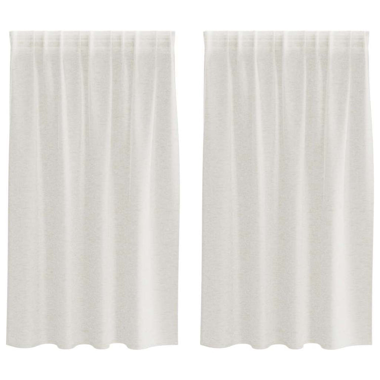 Vidaxl Voile-Vorhang mit Vorhängen, 2 Stück, Creme, 140 x 140 cm, Polyester