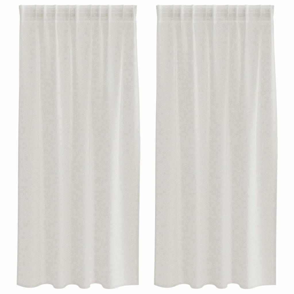 Vidaxl Voile-Vorhang mit Vorhängen, 2 Stück, Creme, 175 x 140 cm, Polyester