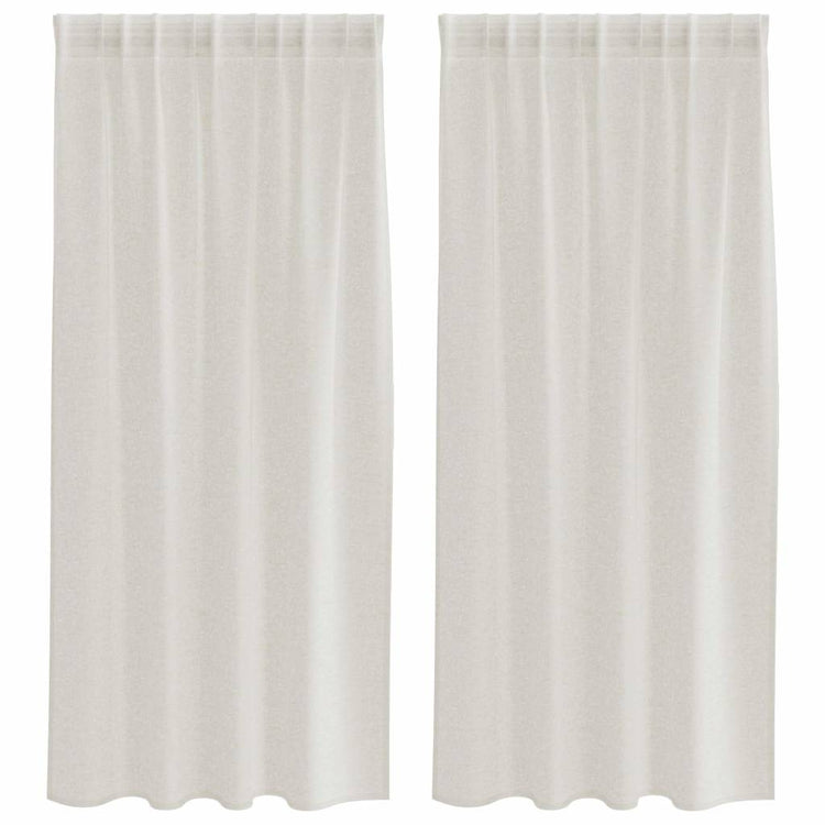 Vidaxl Voile-Vorhang mit Vorhängen, 2 Stück, Creme, 175 x 140 cm, Polyester