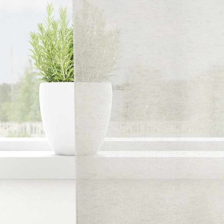 Vidaxl Voile-Vorhang mit Vorhängen, 2 Stück, Creme, 260 x 140 cm, Polyester