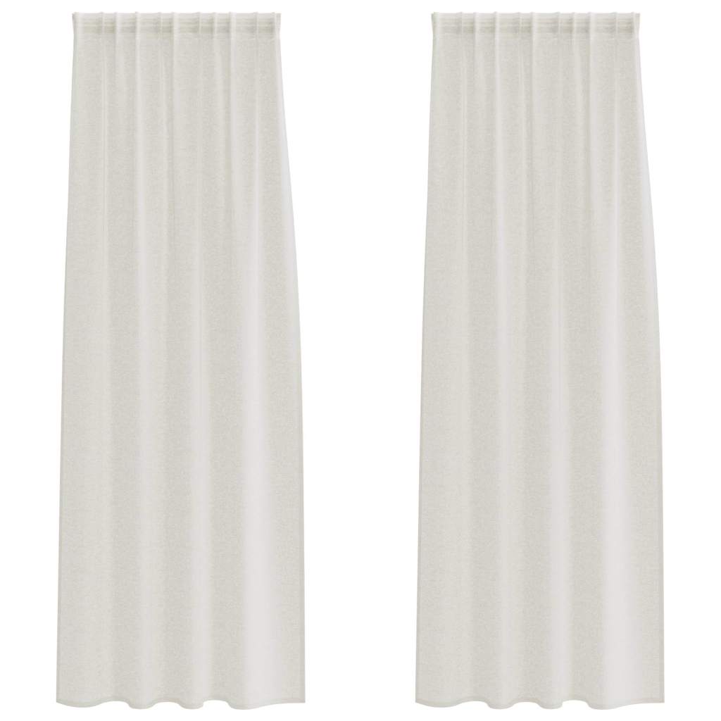 Vidaxl Voile-Vorhang mit Vorhängen, 2 Stück, Creme, 260 x 140 cm, Polyester