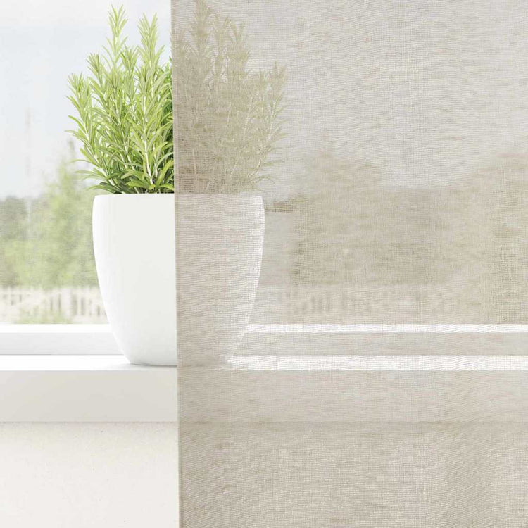 Vidaxl Voile-Vorhang mit Vorhängen 2 Stück Sand 140 x 140 cm Polyester