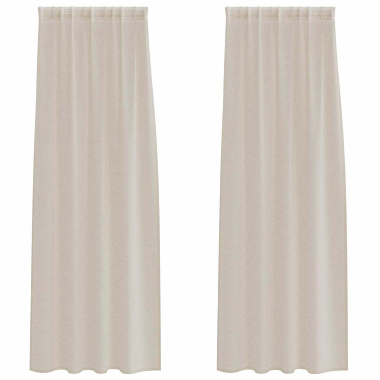 Vidaxl Voile-Vorhang mit Vorhängen 2 Stück Sand 245 x 140 cm Polyester