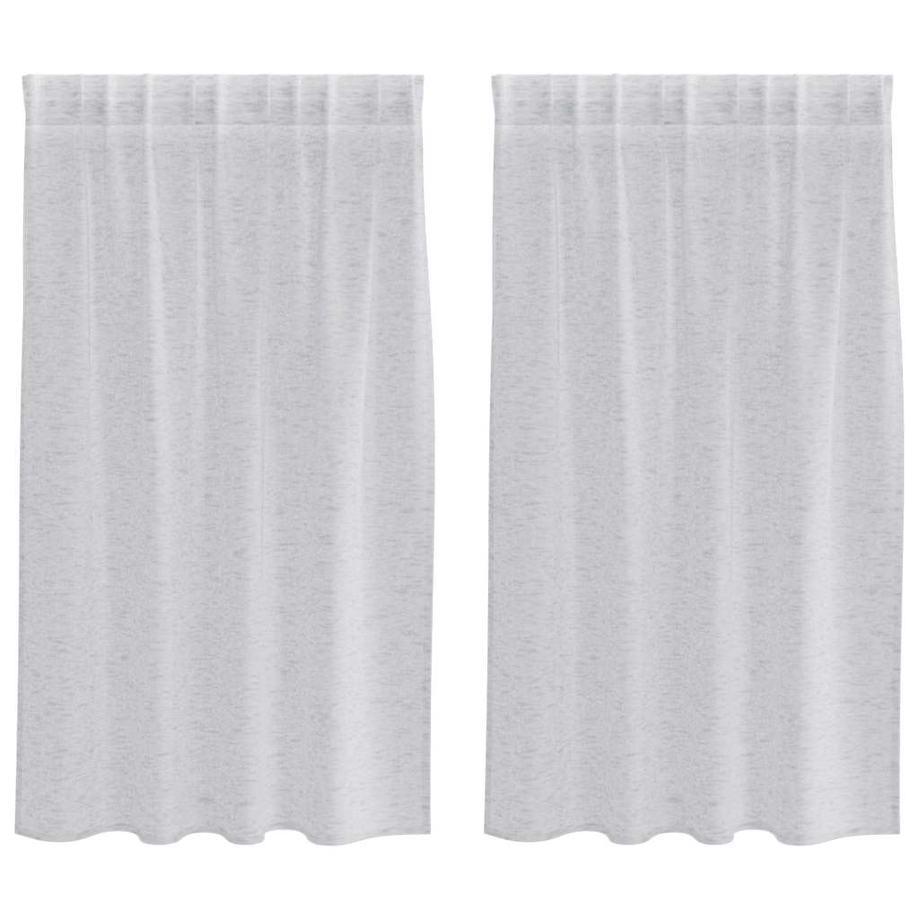 Vidaxx Voile-Vorhang 2 Stück hellgrau 140 x 140 cm Polyester
