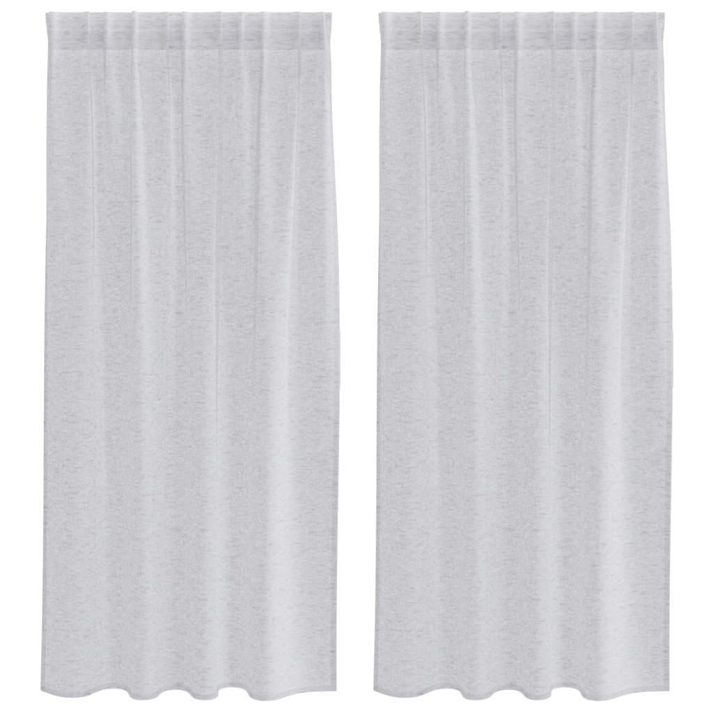 Vidaxx Voile-Vorhang 2 Stück hellgrau 175 x 140 cm Polyester