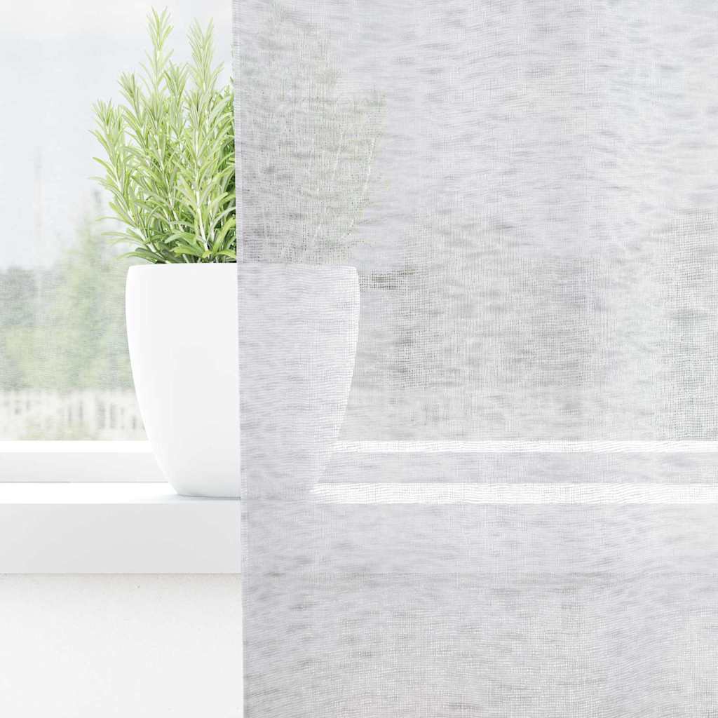 Vidaxx Voile-Vorhang 2 Stück hellgrau 225 x 140 cm Polyester