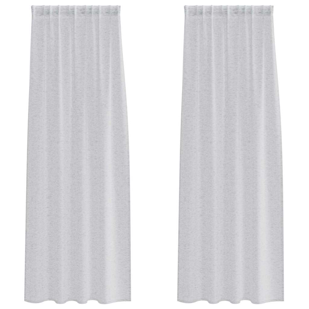 Vidaxx Voile-Vorhang 2 Stück hellgrau 245 x 140 cm Polyester