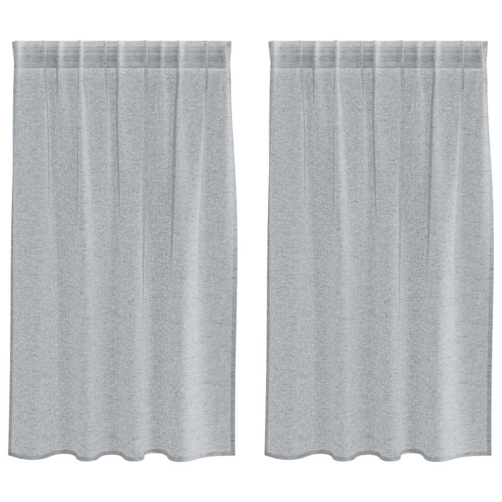 Vidaxx Voile-Vorhang 2 Stück dunkelgrau 140 x 140 cm Polyester