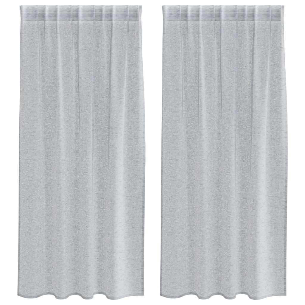 Vidaxx Voile-Vorhang 2 Stück dunkelgrau 175 x 140 cm Polyester