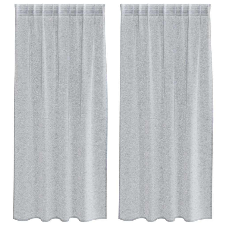 Vidaxx Voile-Vorhang 2 Stück dunkelgrau 175 x 140 cm Polyester