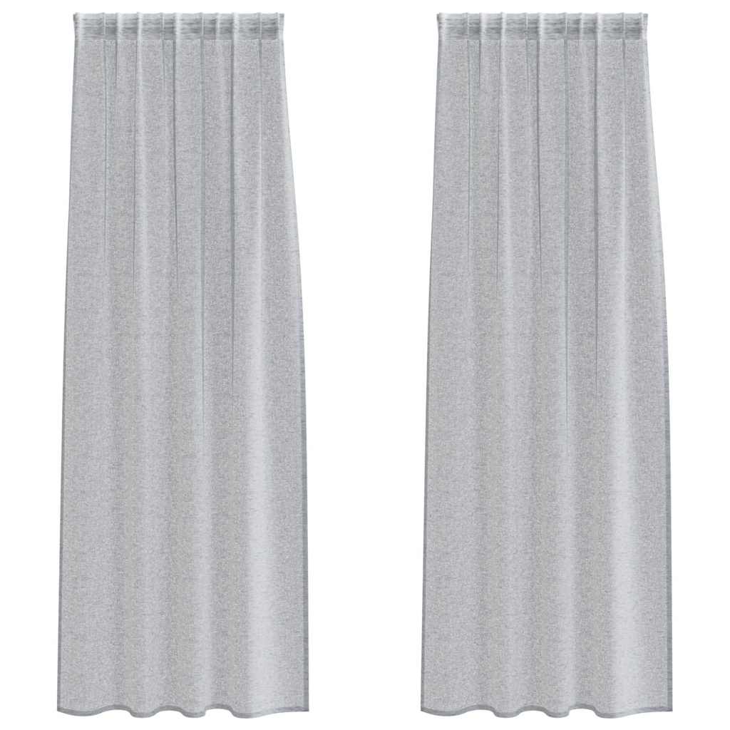 Vidaxx Voile-Vorhang 2 Stück dunkelgrau 260 x 140 cm Polyester