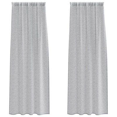 Vidaxx Voile-Vorhang 2 Stück dunkelgrau 260 x 140 cm Polyester