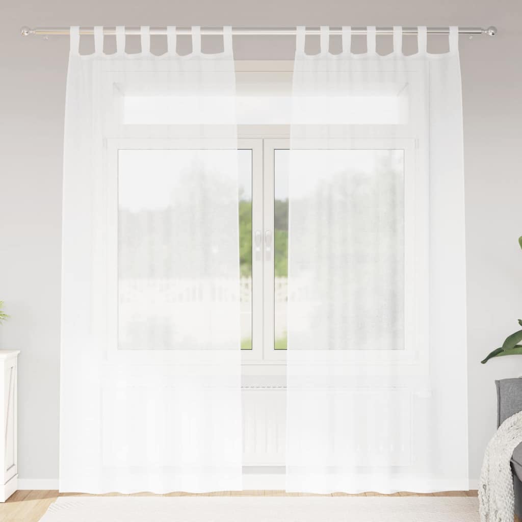 Vidaxx Voile-Vorhang mit Gardinen 2 Stück weiß 225 x 140 cm Polyester