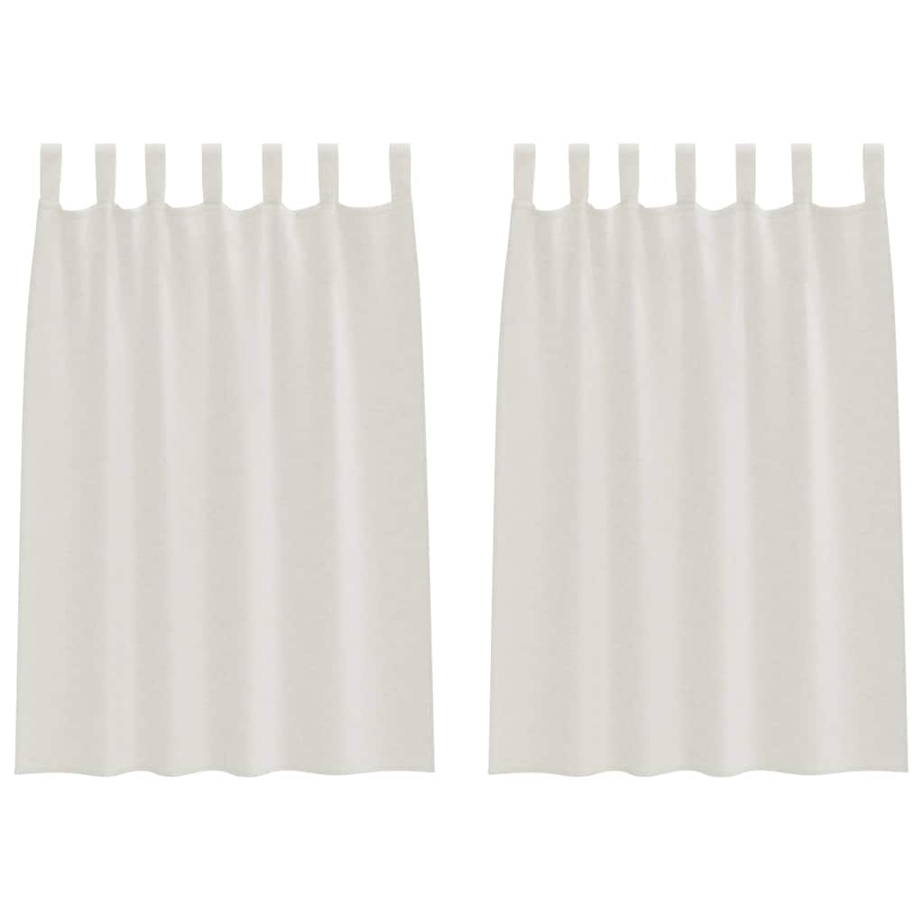 Vidaxl Voile-Vorhang mit Vorhängen, 2 Stück, Creme, 140 x 140 cm, Polyester