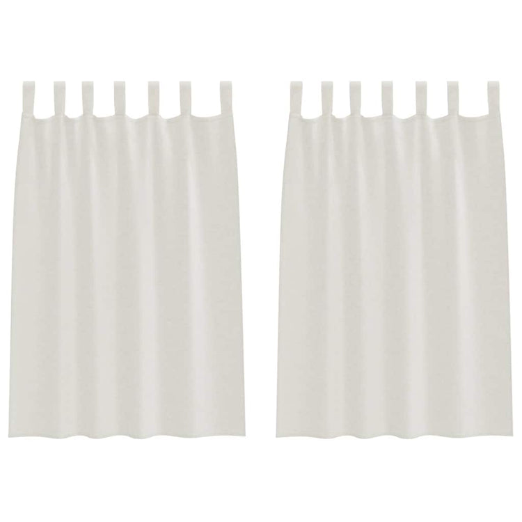 Vidaxl Voile-Vorhang mit Vorhängen, 2 Stück, Creme, 140 x 140 cm, Polyester