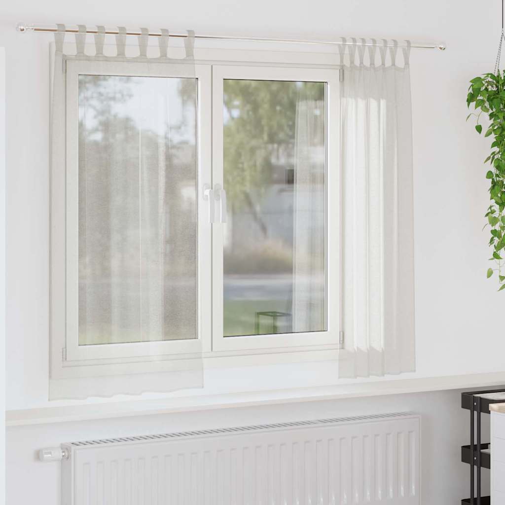 Vidaxl Voile-Vorhang mit Vorhängen, 2 Stück, Creme, 175 x 140 cm, Polyester