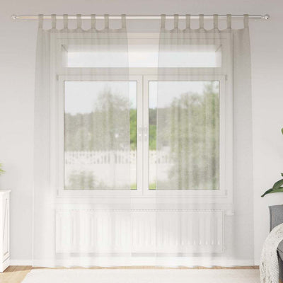Vidaxl Voile-Vorhang mit Vorhängen, 2 Stück, Creme, 225 x 140 cm, Polyester