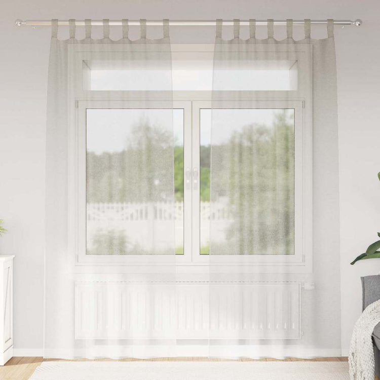 Vidaxl Voile-Vorhang mit Vorhängen, 2 Stück, Creme, 245 x 140 cm, Polyester