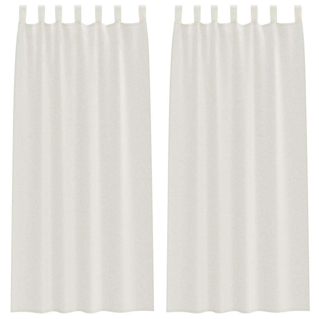 Vidaxl Voile-Vorhang mit Vorhängen, 2 Stück, Creme, 245 x 140 cm, Polyester