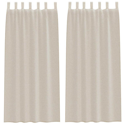 Vidaxl Voile-Vorhang mit Vorhängen 2 Stück Sand 225 x 140 cm Polyester