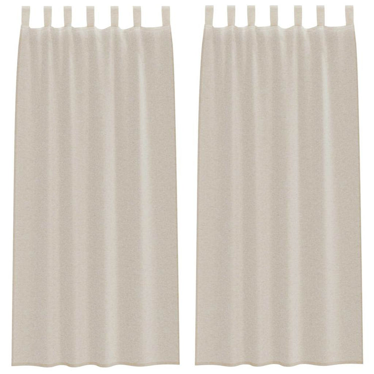 Vidaxl Voile-Vorhang mit Vorhängen 2 Stück Sand 260 x 140 cm Polyester