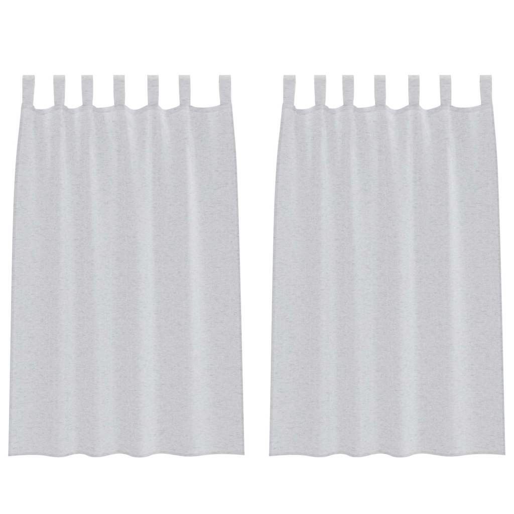 Vidaxx Voile-Vorhang 2 Stück hellgrau 175 x 140 cm Polyester