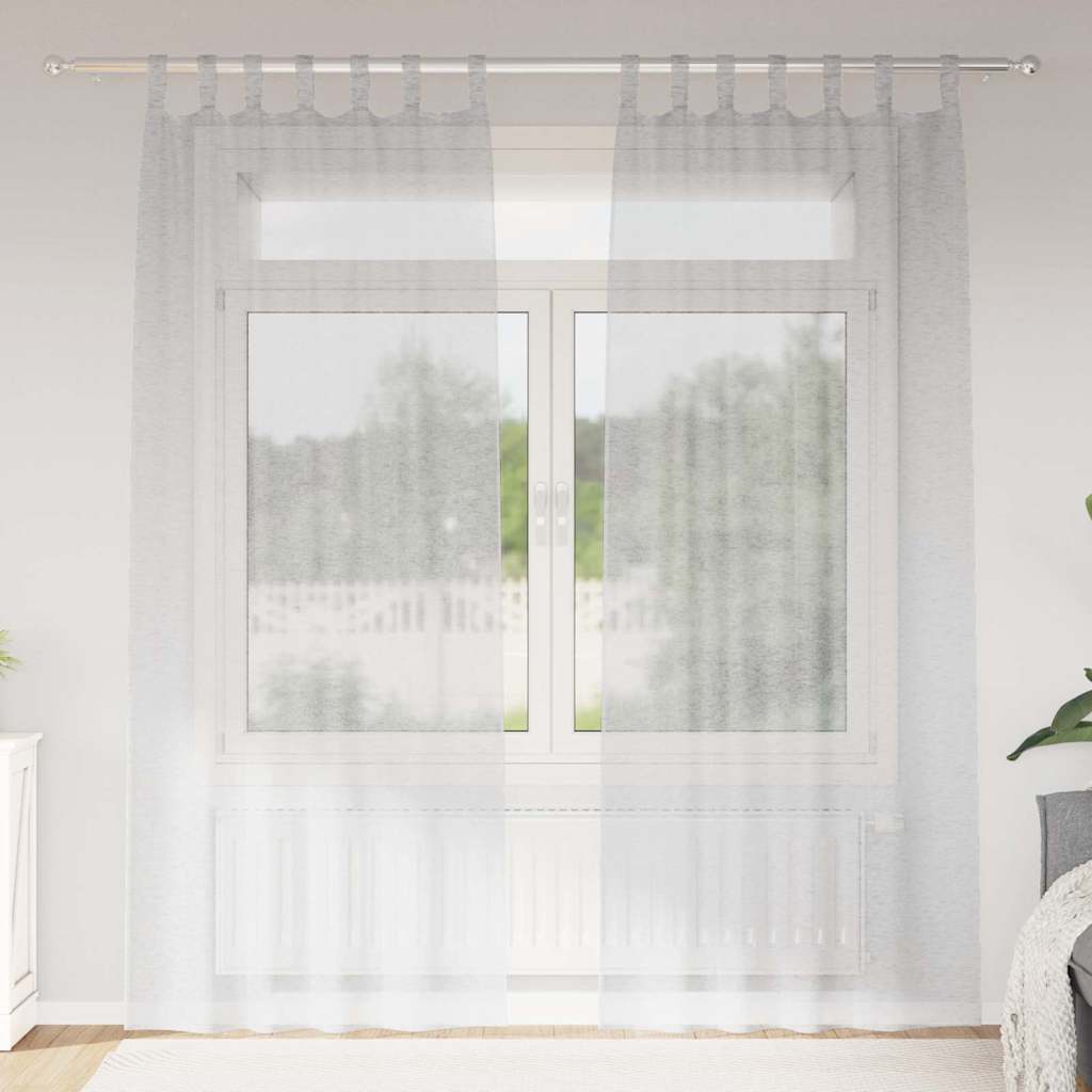 Vidaxx Voile-Vorhang 2 Stück hellgrau 245 x 140 cm Polyester