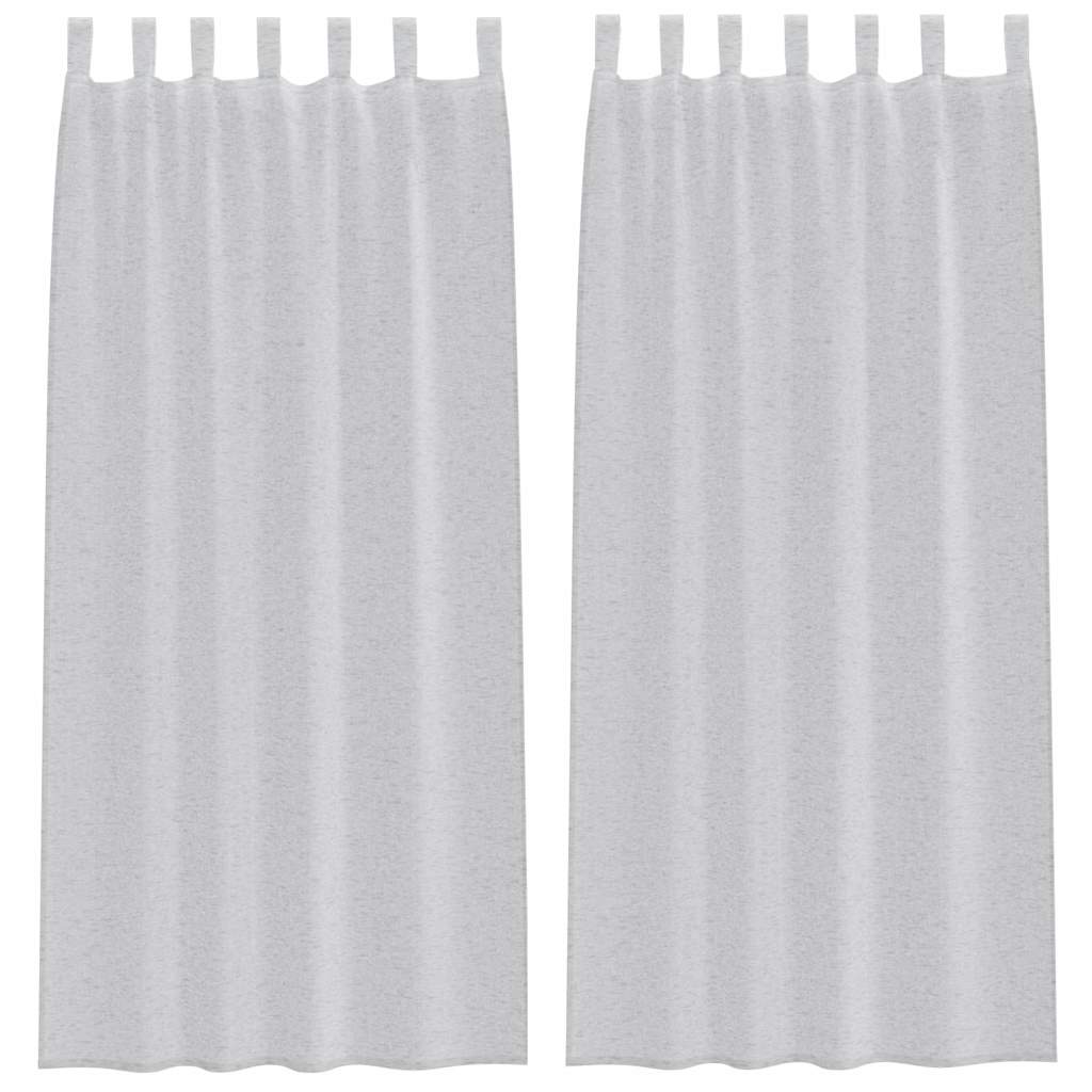Vidaxx Voile-Vorhang 2 Stück hellgrau 260 x 140 cm Polyester