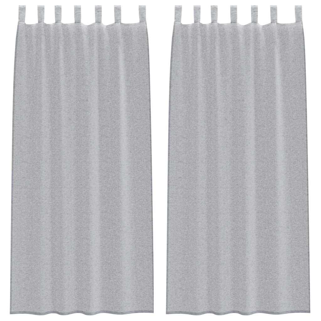 Vidaxx Voile-Vorhang 2 Stück dunkelgrau 260 x 140 cm Polyester