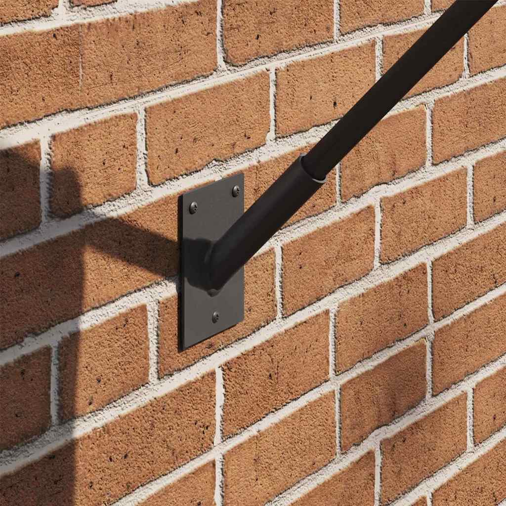 Vidaxxl Fahnenmasthalter schwarz 10,5 x 7,5 x 0,25 cm Stahl